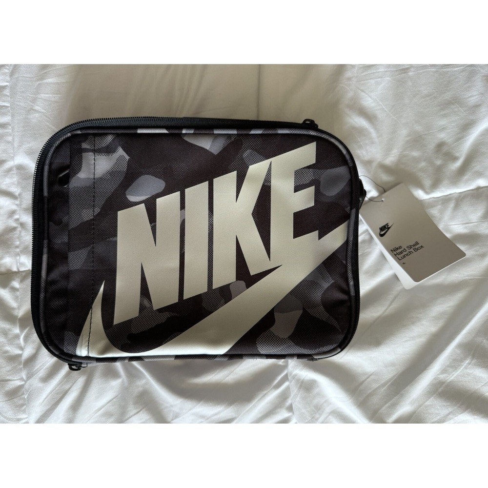 New Nike Futura Fuel Pack Lunch Box Insulated Hard Shell Black Camo School